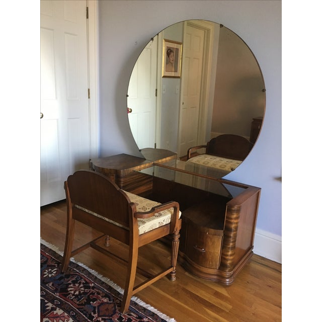 1930s Art Deco Waterfall Vanity & Chair Chairish