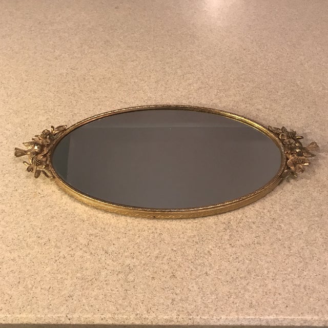 Ormolu Gold Mirrored Vanity Tray Chairish
