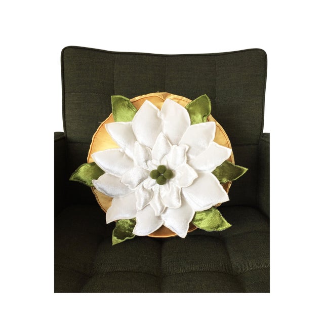 Mid-Century Round Floral Pillow Chairish