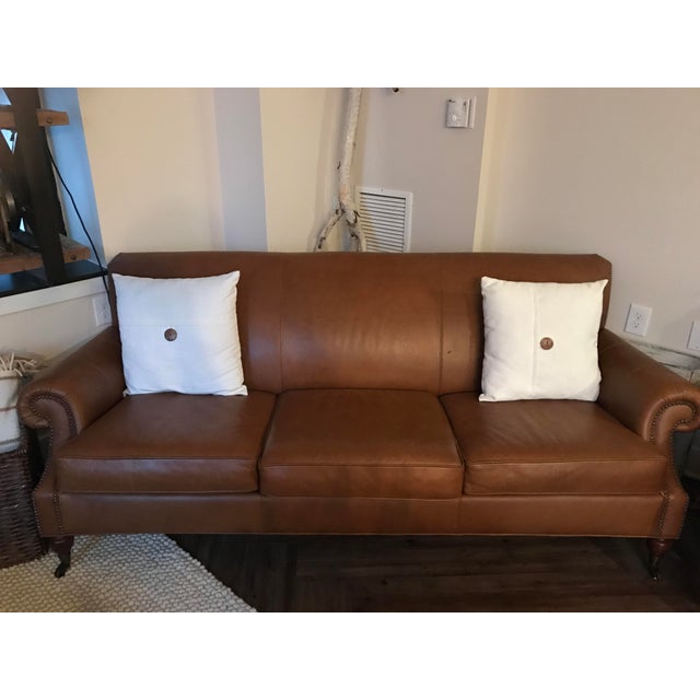 Pottery Barn Distressed Leather Sofa Chairish
