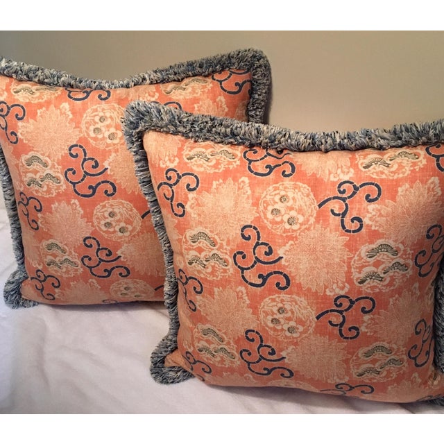Quadrille Pillows with Samuel & Sons Trim - Pair Chairish