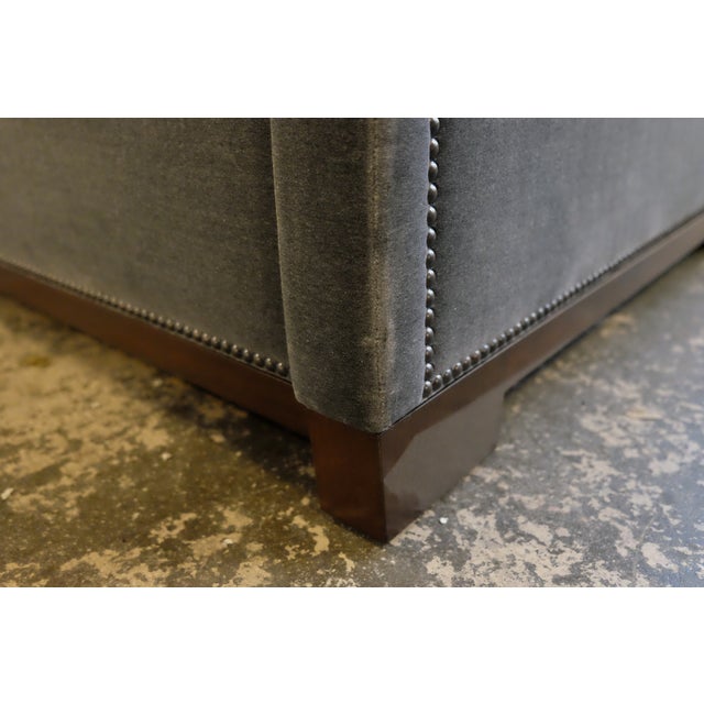 Custom BlueGray Velvet Sofa Chairish