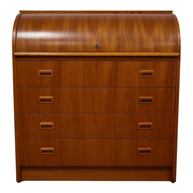 Swedish Modern Teak Roll Top Desk Chairish