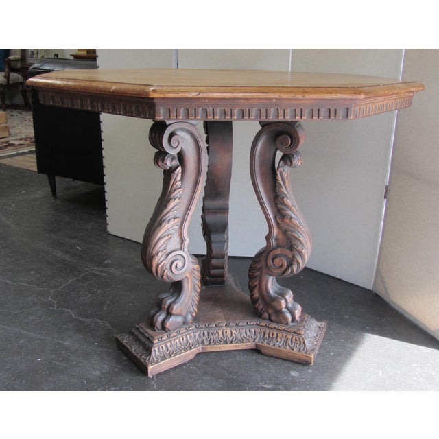 Antique Octagonal Baroque Claw Foot Pedestal Table Chairish