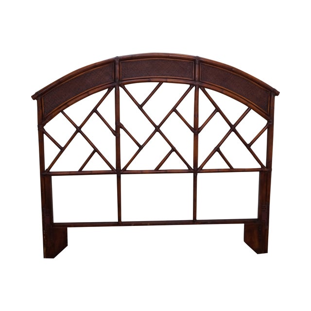 Rattan Bamboo Arch Queen Headboard Chairish
