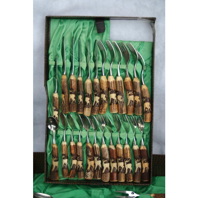 Rostfrei Solingen Germany Stag Handled Cutlery 53 Piece Set Chairish