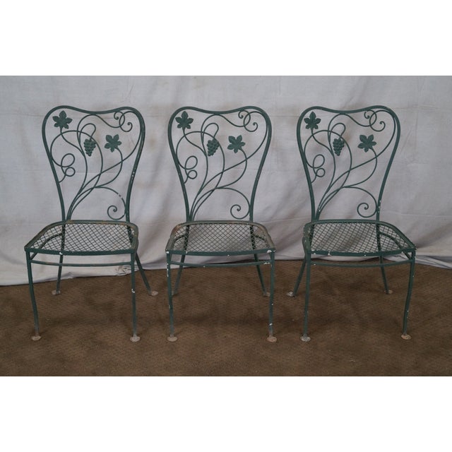 Salterini Iron Grape Vine Patio Chairs Set of 6 Chairish