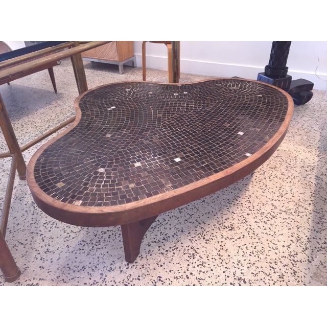 Free Form Tile Top Coffee Table | Chairish