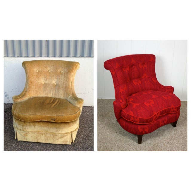 Custom Upholstered Vintage Slipper Chair Chairish