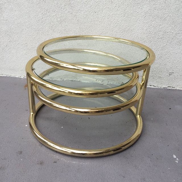 Milo Baughman For DIA Gold Chrome Coffee Table