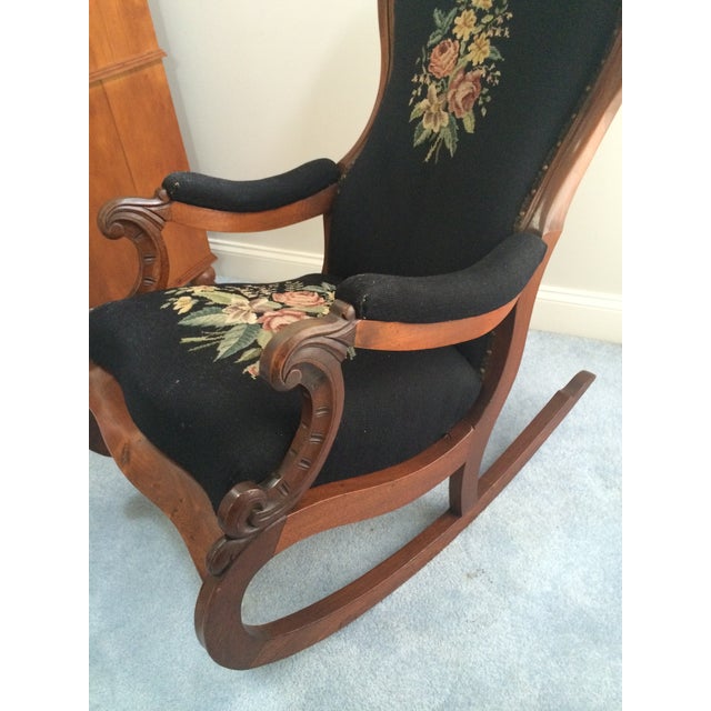 Victorian Mahogany Rocking Chair with Footstool Chairish