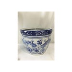 Blue & White Jardiniere | Chairish