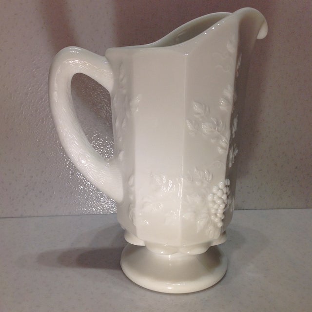 Vintage White Milk Glass Pitcher Chairish