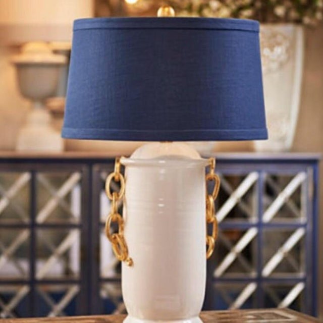 Ceramic Table Lamp With Gold Chains Chairish
