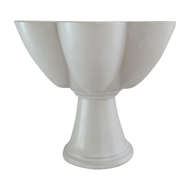 Vintage Glazed Pottery Pedestal Bowl Chairish