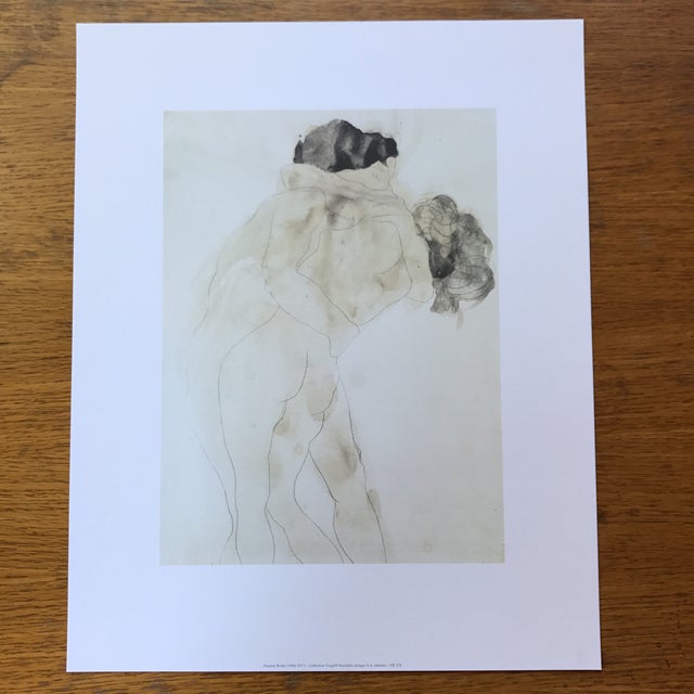 Auguste Rodin The Kiss Watercolor Offset Print Chairish