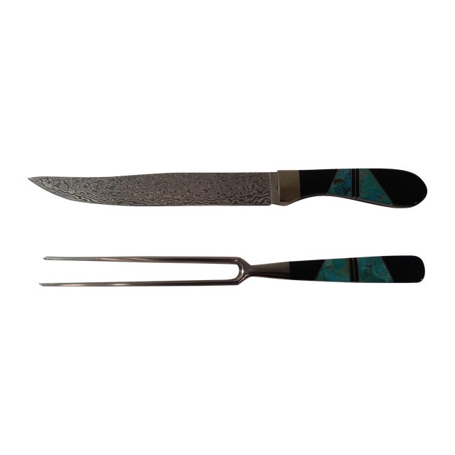 Hand Made Knife and Fork Carving Set Chairish