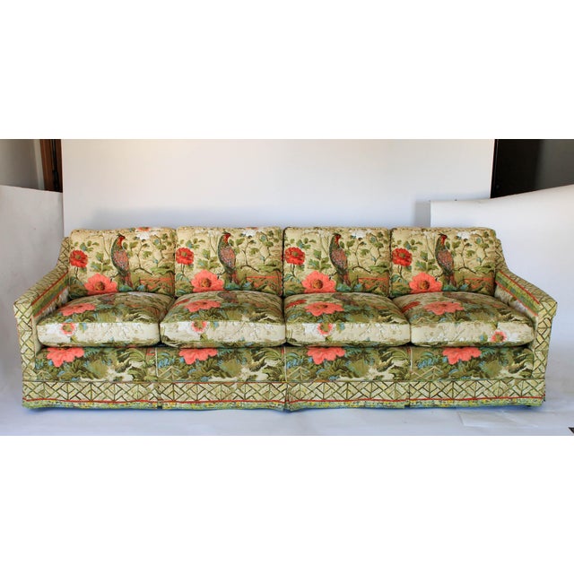 Pheasant Motif Feather Down Sofa Chairish