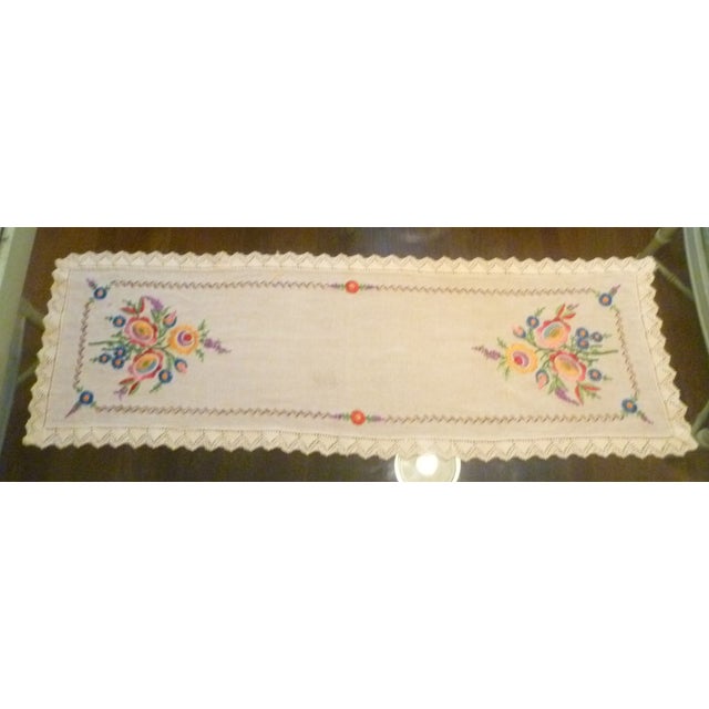Vintage Handmade European German Polish Linen Table Runner Chairish