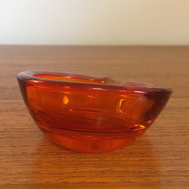 MidCentury Modern Orange Glass Ashtray Chairish