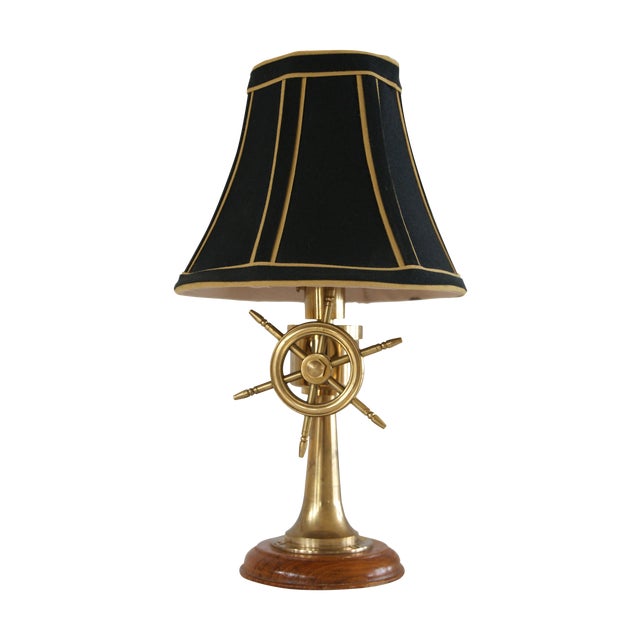 Nautical Brass Ship's Wheel Desk Lamp Chairish