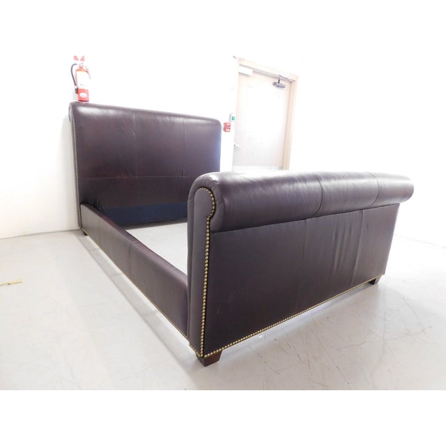 Ralph Lauren Brown Leather Queen Bed Frame Chairish
