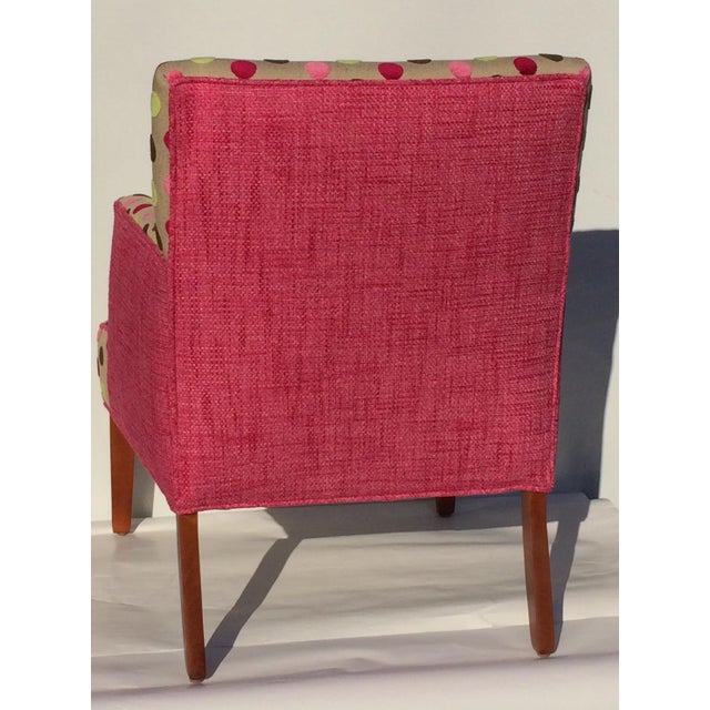 Pink Chenille Polka Dot Upholstered Chair Chairish