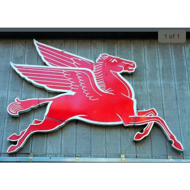 Mobil Flying Horse Pegasus Metal Art Work Sign Gas Chairish