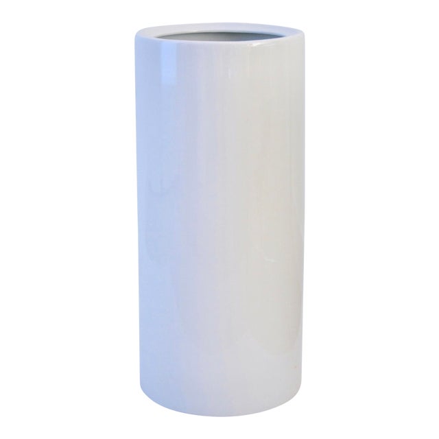 Vintage White Porcelain Minimalist Umbrella Stand Chairish