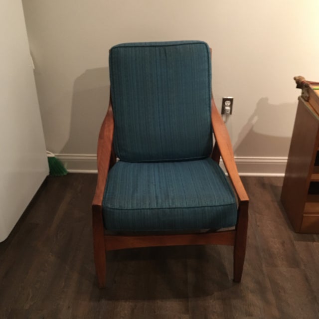 MidCentury Modern Blue Armchair Chairish