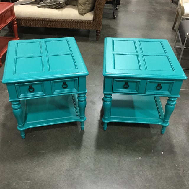 Turquoise End Tables by Bassett Pair Chairish