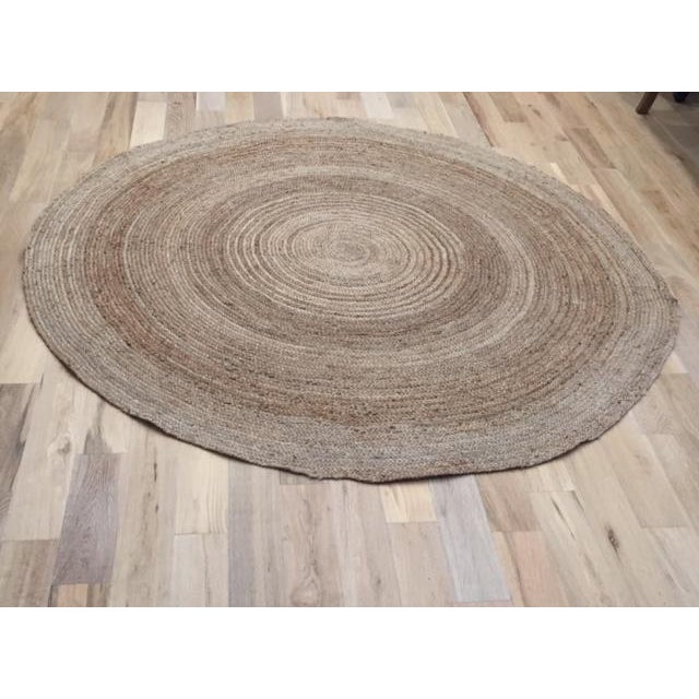 Contemporary Natural Round Jute Rug 7' x 7' Chairish