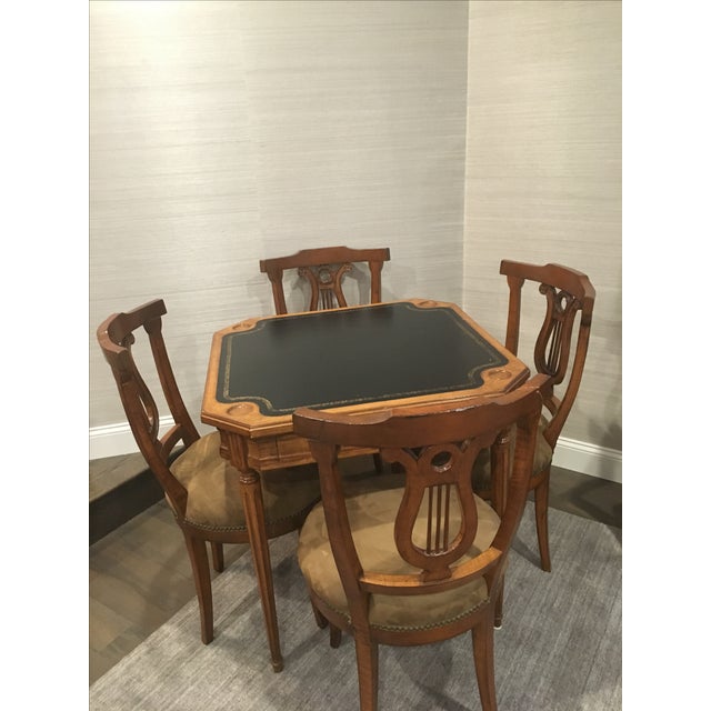 Antique Game Table and Chairs Set of 5 Chairish
