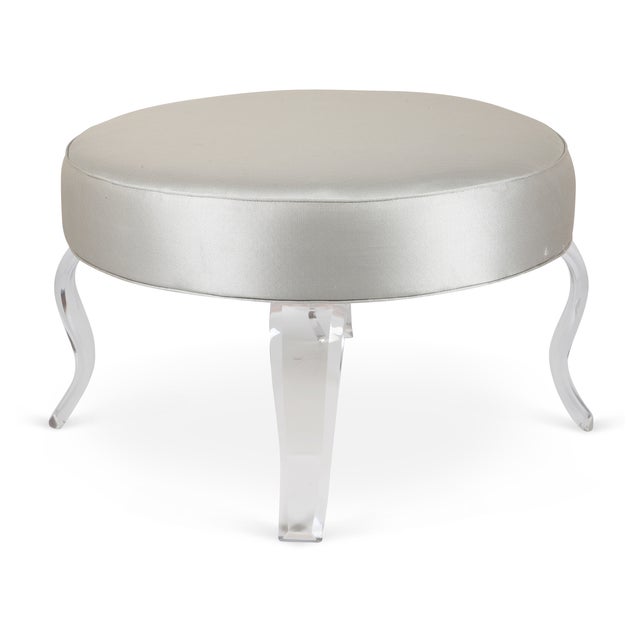 Round Ottoman with Lucite Legs Chairish