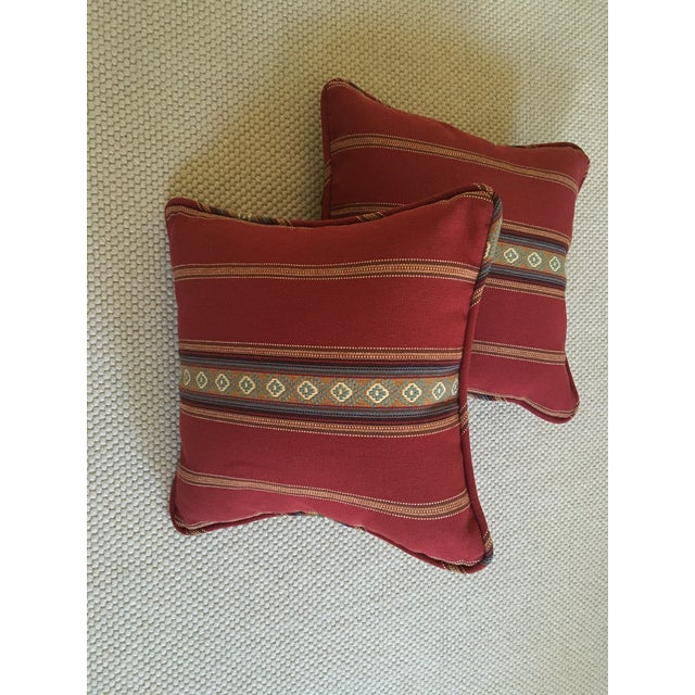 Red Southwestern Stripe Pillows - A Pair Chairish