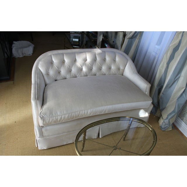 Cream Silk Velvet Loveseats A Pair Chairish