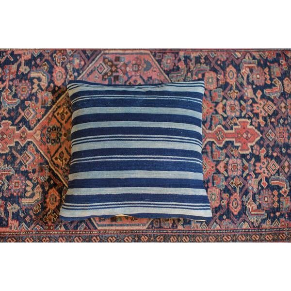 Striped Indigo Throw Pillow Chairish