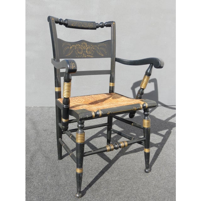 Tell City French Country Black & Gold Accent Chair | Chairish