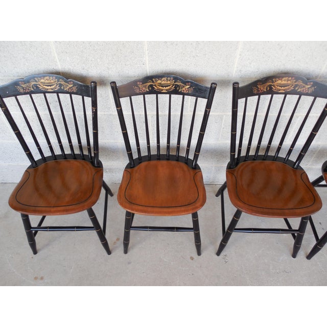 L HITCHCOCK Black / Harvest Stenciled Side Chairs Set of 6 Chairish