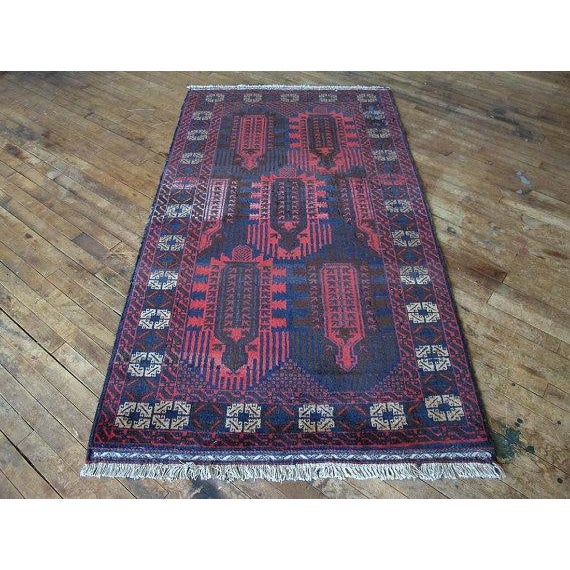 Vintage Navy & Red Persian Rug 3′7″ × 6′5″ Chairish