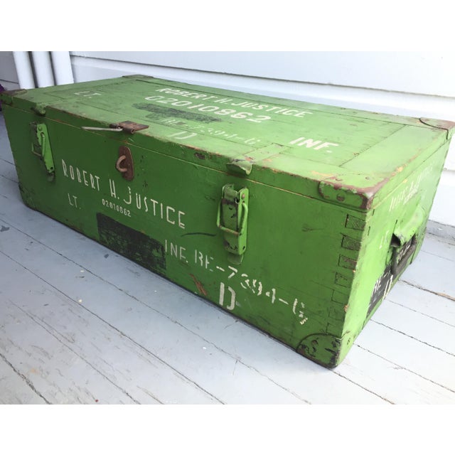 WWII Green Military Trunk With Pin Up Girls Chairish