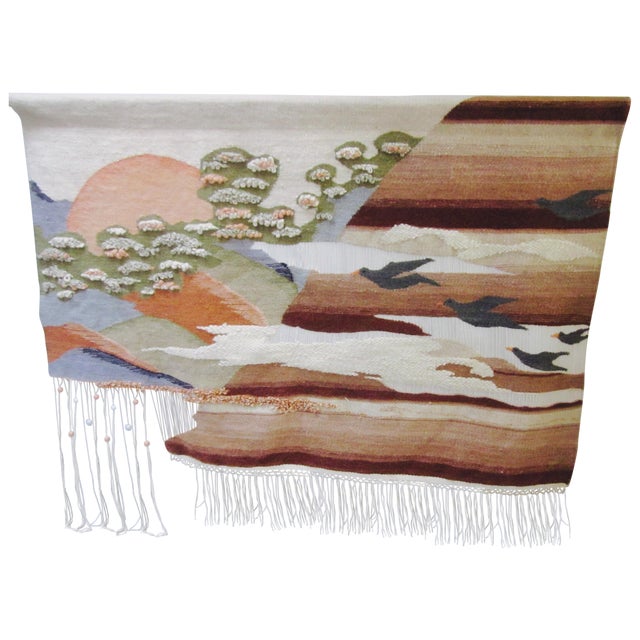 MidCentury Fiber Art Wall Hanging Textile Chairish
