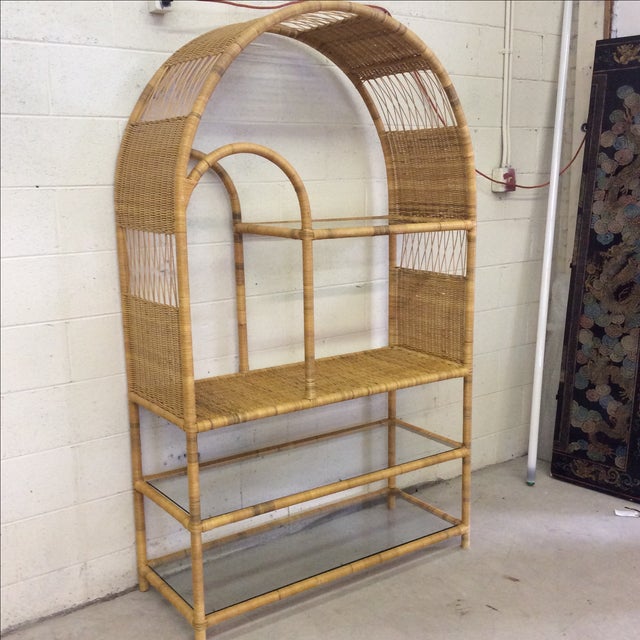 Vintage Wicker Arched Etagere Chairish
