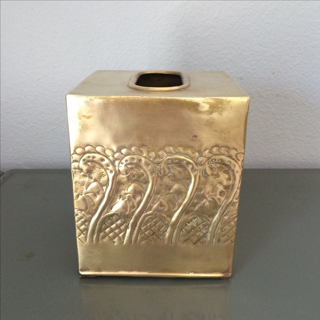 Vintage Brass Tissue Box Cover Chairish