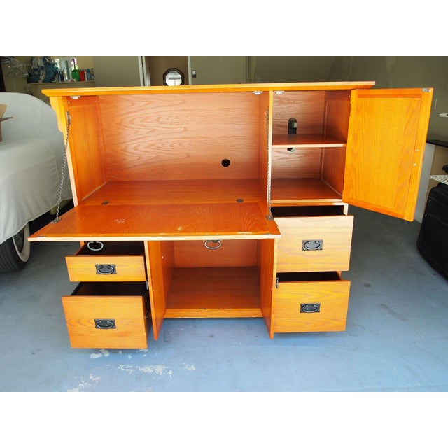 Contemporary Craftsman Mission Style Hutch Chairish