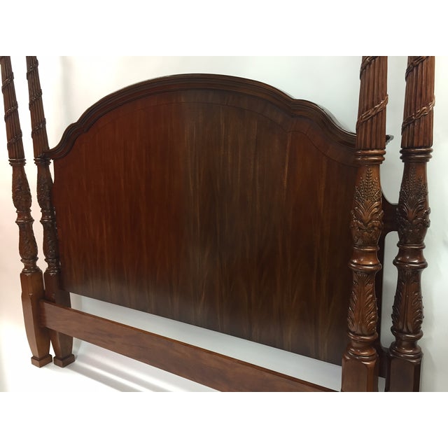 Drexel Heritage King Size Mahogany Four Poster Bed Chairish