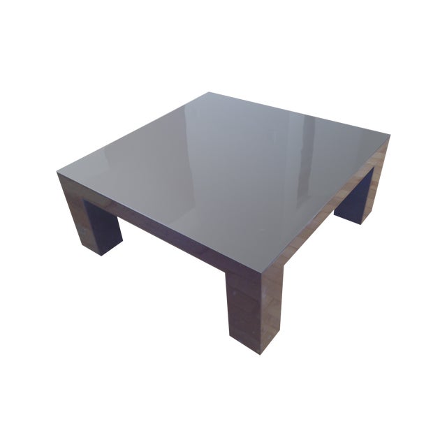 Jonathan Adler Brown Lacquer Coffee Table