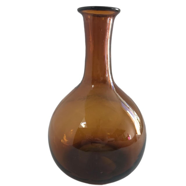 MidCentury Amber Glass Vase Chairish
