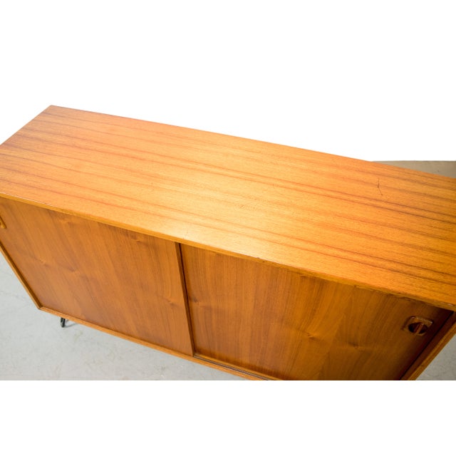 Danish Modern Hairpin Leg Teak Media Console Chairish