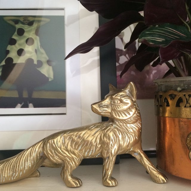 Brass Fox Figurine Chairish